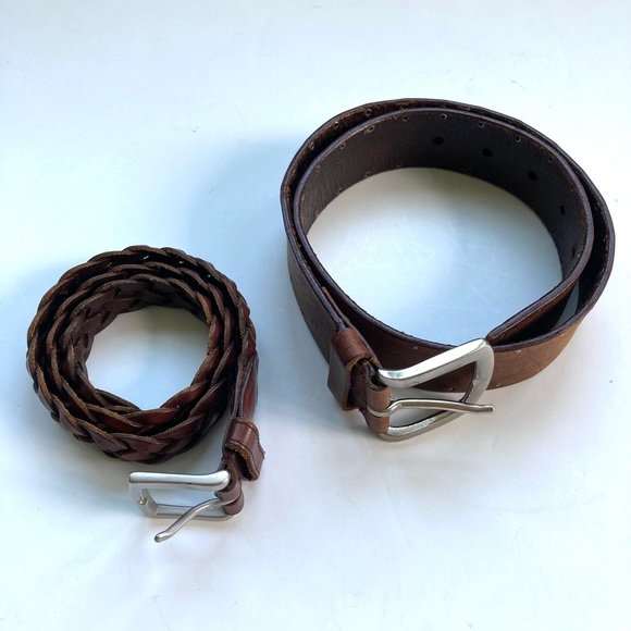 Set of Two Genuine Leather Belts - Picture 1 of 8